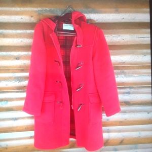⚜️ Vintage Orvis JACKET Women's RED Wool Toggle Coat M-XL EVC PEACOAT